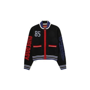SUPERDRY W 레이싱 크롭 니트 집업 자켓(SDFKCFO02BLK)