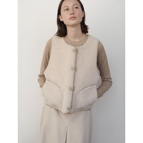 Anthony Reversible Fleece Vest (Beige)