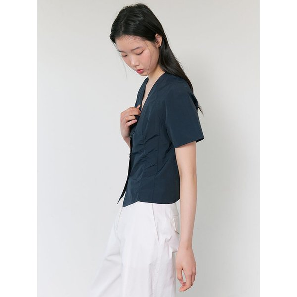 V Neck Shirts Blouse  Navy (KE5560M10R)