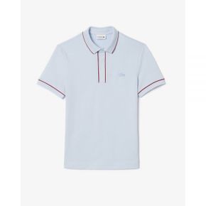 5018699 Lacoste Smart Paris Stretch Cotton Contrast Trim Polo Shirt - Light Blue