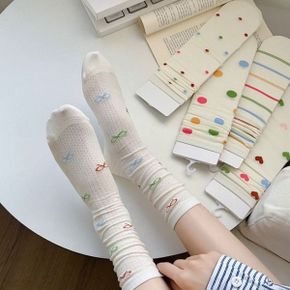 여름 펀칭 알록달록 중목양말 5color LM 0649_P397189195
