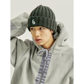 YP PAISLEY PATCH KNIT BEANIE DEEP GREEN