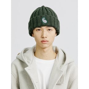YP PAISLEY PATCH KNIT BEANIE DEEP GREEN