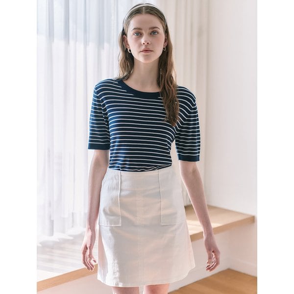 베이직 스트라이프 반팔 니트(TIUCC2901)