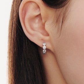 에센스 (W) 라운드 베젤 테니스 원터치 귀걸이 S HL4E66462WBXXX