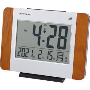 일본 ADESSO 시계 ADESSO GT01 Table Clock Radio Controlled 디지털 Wood Radio Clock Day and