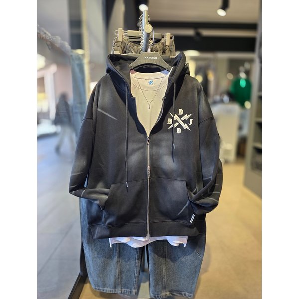[시흥점] 더티워싱블랙 오버핏 후드집업 /JGZZ40B04BK