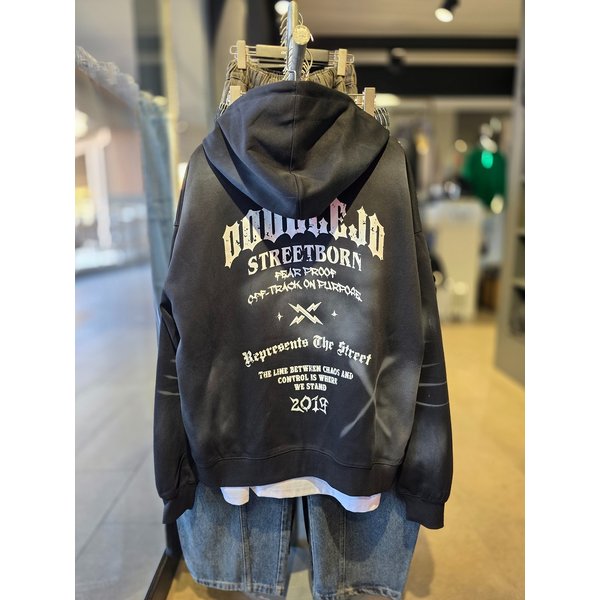 [시흥점] 더티워싱블랙 오버핏 후드집업 /JGZZ40B04BK