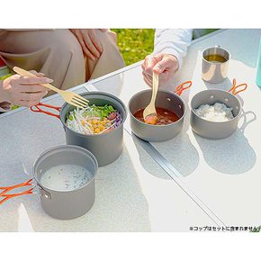 그래픽 알루미늄 아웃도어 쿠커 4점 세트 GR-1002 실버