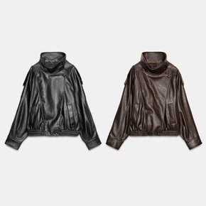 ZARA 폭스 레더 자켓