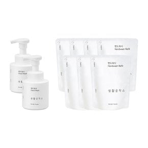 핸드워시 용기 250ml x 2개 + 리필 200ml x 7개