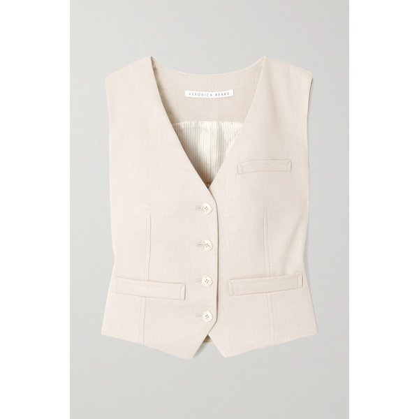 베로니카비어드 베넷 리넨 혼방 트윌 베스트 오프 화이트 1647597301433002