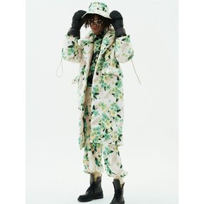 Floral Oversized Puffer Long Jacket