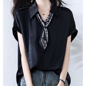 스카프타이넥 셔츠롱블라우스 627A29_P399778518