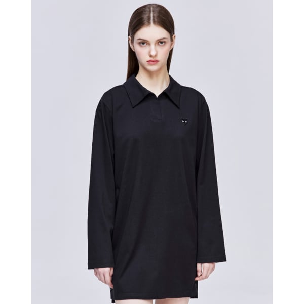 [파주점] [송지오우먼]지제로 팬서 오픈 카라 원피스 블랙 WH2TS803BK