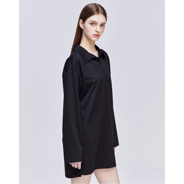 [파주점] [송지오우먼]지제로 팬서 오픈 카라 원피스 블랙 WH2TS803BK