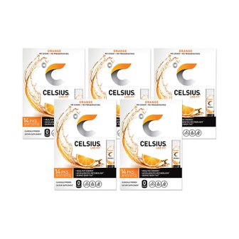  Celsius5X  셀시어스  온더고  에센셜  에너지  파우더  영양제  오렌지  팩  14개