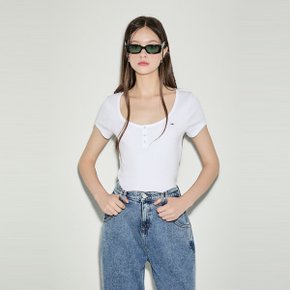 T32E6TTO02TWT1YBR 슬림 헨리 티셔츠