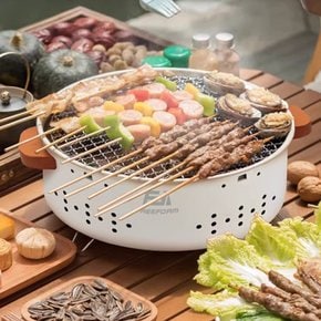 K30 원형 바베큐그릴 미니 휴대용 이동식 보관가방 화로대 캠핑 차박 페션 꼬치 숯불구이 화로
