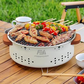 K30 원형 바베큐그릴 미니 휴대용 이동식 보관가방 화로대 캠핑 차박 페션 꼬치 숯불구이 화로