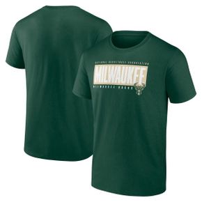 4807600 FANATICS Mens Fanatics Branded Hunter Green Milwaukee Bucks Box Out T-Shirt