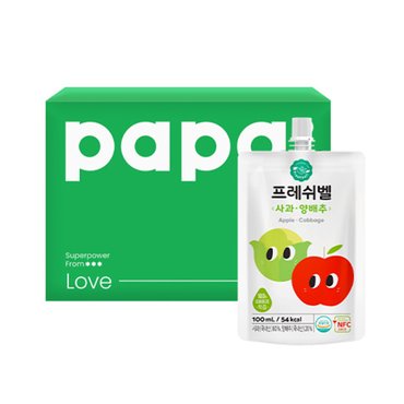 파파아이 프레쉬벨 사과양배추 주스 1박스 총 20포