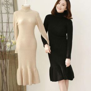 터틀넥 프릴원피스 LOP019_P045979421