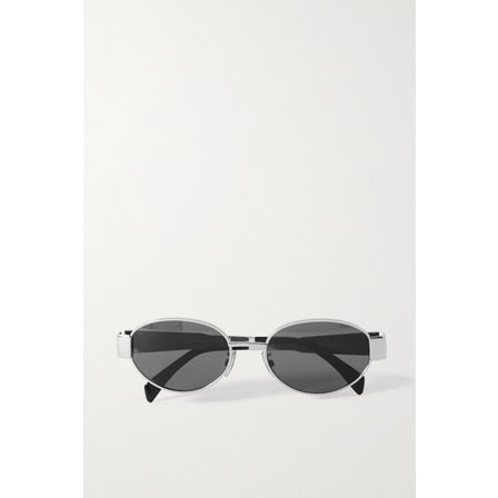 셀린느 Oval-frame Silver-tone And Acetate Sunglasses 실버