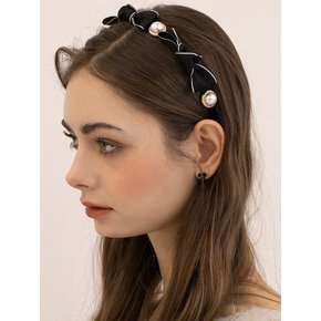 Pearl two-tone Ribbon Hairband