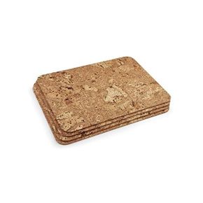 독일 식탁매트 세트 BrasCoreta 100% Natural Cork Placemats 40 x 30 0.3 cm Set of 4 Thin Fle