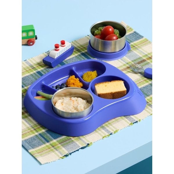 [SET] 마미그래 스텐 자기주도 이유식 유아식 세트(스텐 멀티볼+스텐 스푼포크+실리콘 식판)