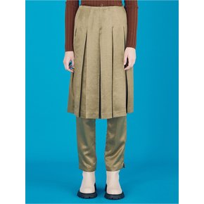 Pleats Skirt Pants_Khaki