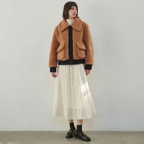 CAPE COLLOR DUMBLE FUR JACKET_CAMEL