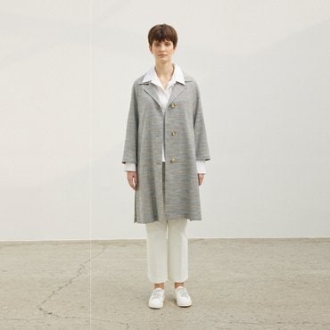 LAFEL 라펠소로브 체크 롱 코트 LMSJ1010