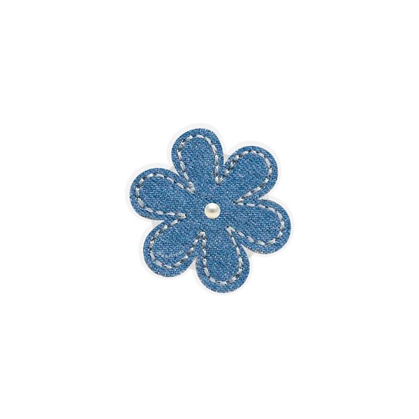 [handmade] denim flower pearl tok (겔타입)