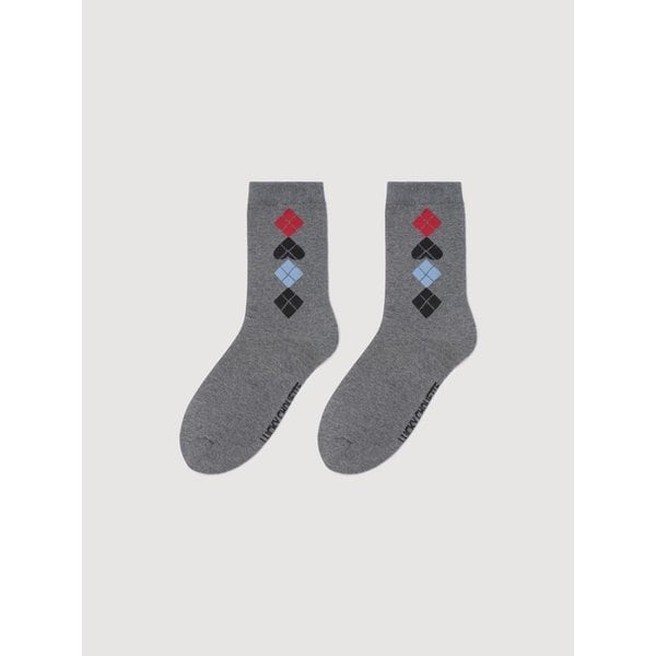 Argyle Patterned Socks (melange grey) LXLAX26140GYM
