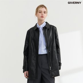 (런칭가 59,900원)(지금 입기 딱!) 25SS 최신상 지베르니 집업 하프 레더 코트