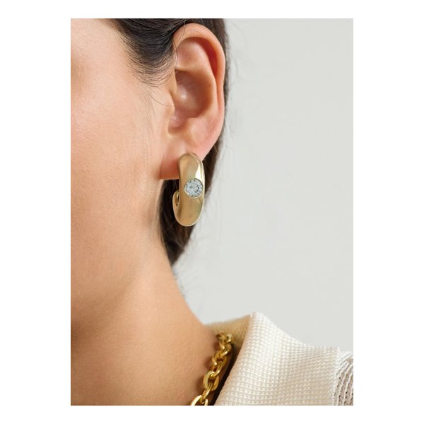 마사 칼보 카이아 골드 도금 크리스털 후프 이어링 1647597344996844