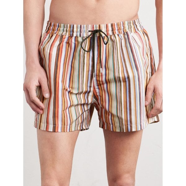 스트레이트 레그 미드 렝스 스트라이프 스윔 쇼츠 46376663162965386