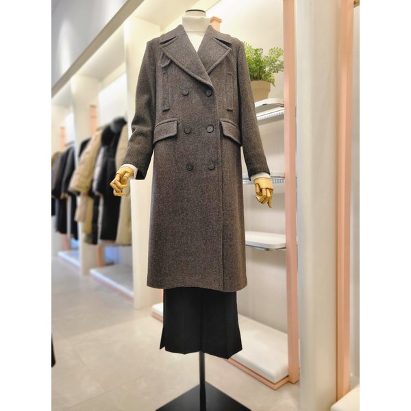 [여주점] 여성 더블 브레스트 백슬릿 울 알파카 코트(ITPBWHC700)