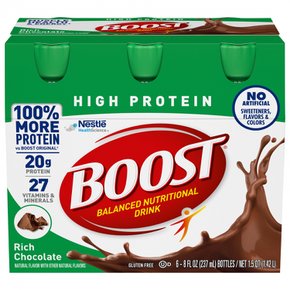 2X  BOOST  BOOST  고단백  영양  음료  풍부한  초콜릿  20g  단백질  6  240ml  병