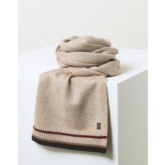 [24FW] [DAKS MUFFLER]남녀공용 브라운 라인배색 캐시미  DBMU4F992W3