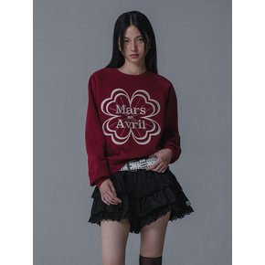 CLOVER NEEDLEWORK SWEATSHIRT_WINE