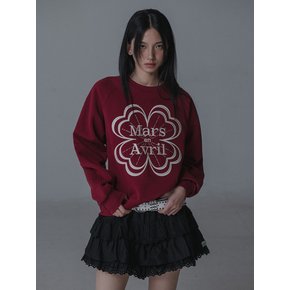 CLOVER NEEDLEWORK SWEATSHIRT_WINE