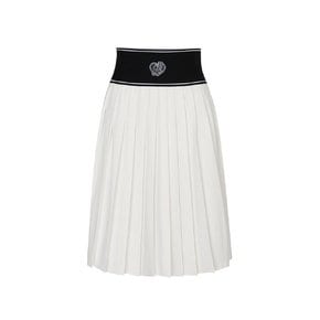 WIDE BANDING MIDI SKIRT W/INEER PANTS_White