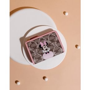 [24SS] [Minnie X HAZZYS] 시그니처 패턴 핑크 배색 가죽   HIHO4E681P2