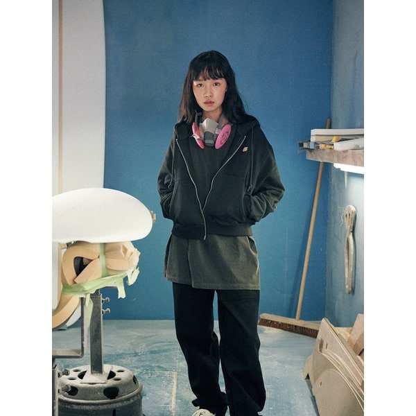 Onda Hooded Zip Up Black