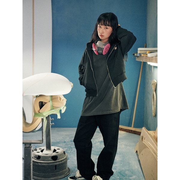 Onda Hooded Zip Up Black