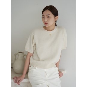 Ribbon half sleeve knit (cream)