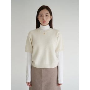 Ribbon half sleeve knit (cream)